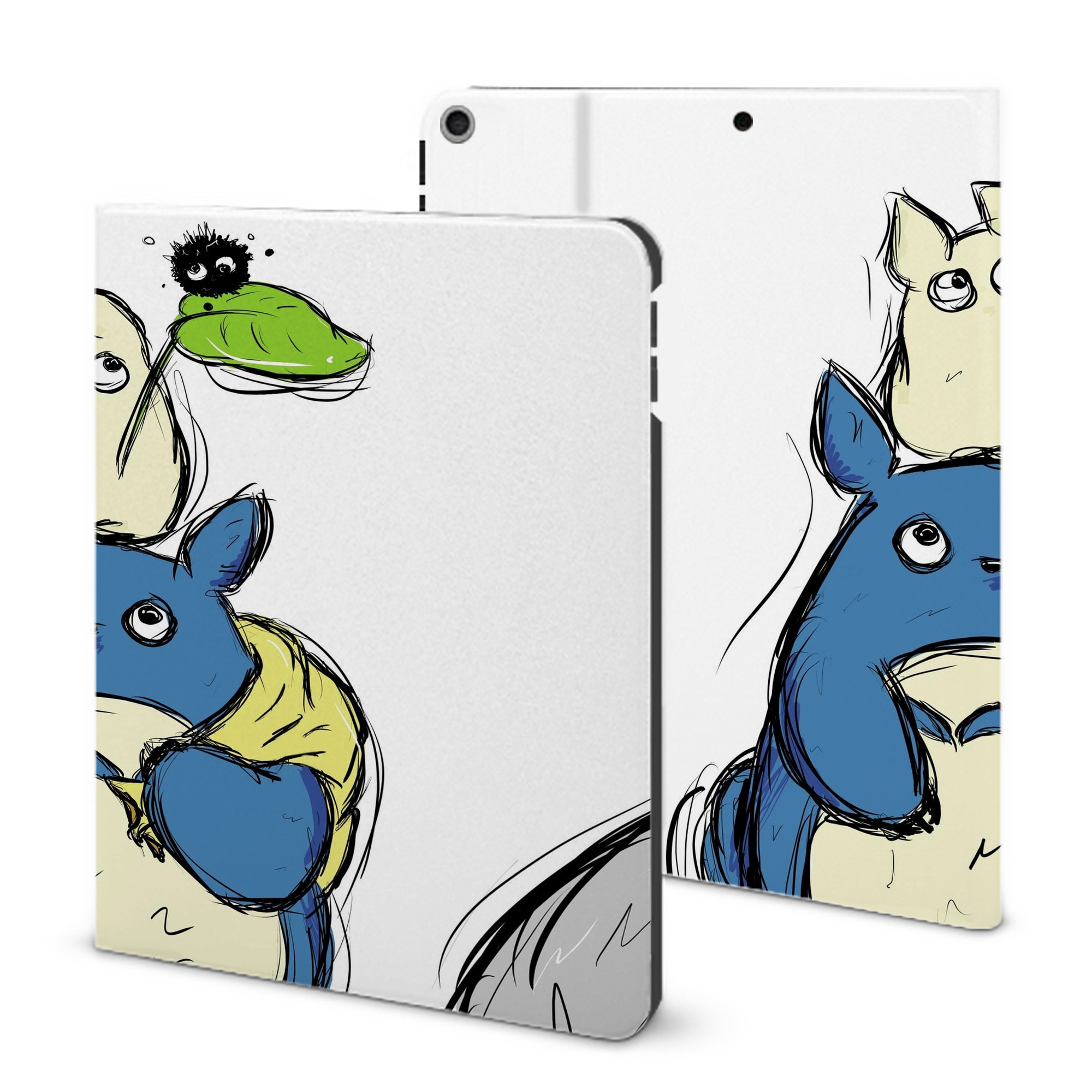 （画像用） となりのトトロ 草壁メイ 草壁サツキ My Neighbor Totoro Satsuki Kusakabe Mei Kusakabe IPad ケース ブック型 PUレザー TPU 耐衝撃 軽量 薄型 ペン収納なし 全面保護 IPad 各モデル対応